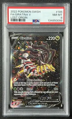 GIRATINA V PSA 8 2022 POKEMON SWORD & SHIELD LOST ORIGIN #186/196 FULL ART FA 99 - Image 1