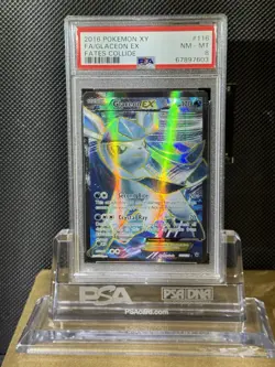 2016 POKEMON XY FATES COLLIDE FA/ GLACEON EX 116/124 PSA 8 NM-MT - Image 2
