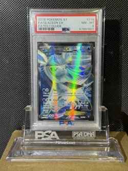 2016 POKEMON XY FATES COLLIDE FA/ GLACEON EX 116/124 PSA 8 NM-MT - Image 4