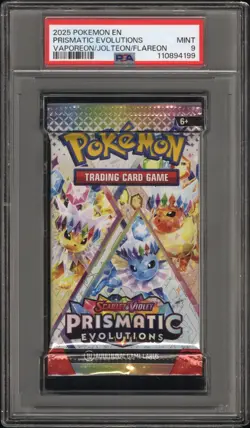 Pokemon S&V Prismatic Evolutions Vaporeon / Jolteon / Flareon Pack PSA 9 Mint - Image 1
