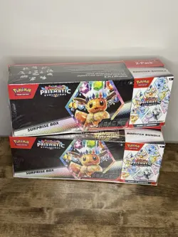 LOT OF 2 • Pokemon Prismatic Evolutions Surprise Box+Booster Bundle | Sams Club - Image 1