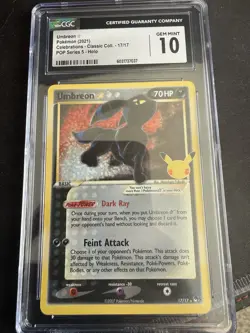 Umbreon Gold Star 17/17 Celebrations Classic Pokemon CGC 10 Gem Mint Holo - Image 1