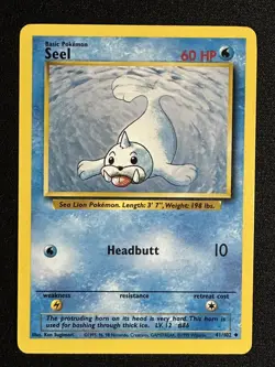 Pokemon TCG Seel 41/102 Base Set Unlimited Uncommon WOTC 1999 Lightly Played - Image 1