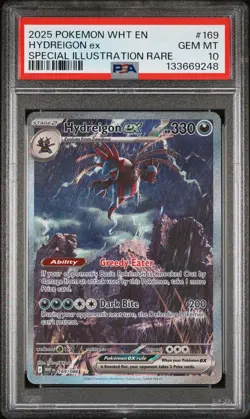 2025 POKEMON WHITE FLARE SPECIAL ILLUSTRATION RARE #169 HYDREIGON EX PSA 10 - Image 1