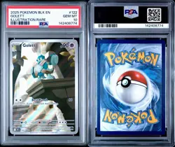 2025 POKEMON BLK EN-BLACK BOLT ILLUSTRATION RARE #122 GOLETT PSA 10 GEM MINT - Image 3