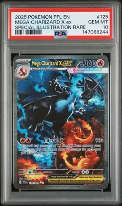 Pokemon 2025 Mega Charizard X ex 125/094 SIR Phantasmal Flames GEM MINT PSA 10 - Image 1