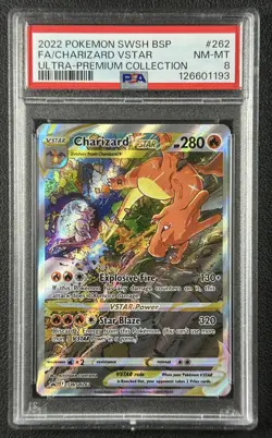 CHARIZARD PSA 8 2022 POKEMON SWSH BSP #262 ULTRA PREMIUM COLL FA 1193 - Image 1