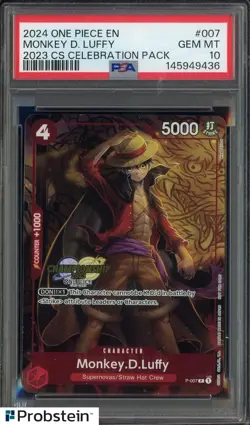 2024 One Piece EN CS Celebration Pack #007 Monkey D. Luffy PSA 10 GEM MINT - Image 1
