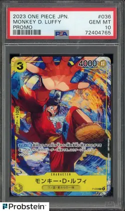 2023 One Piece Japanese #036 Monkey D. Luffy PROMO PSA 10 - Image 1