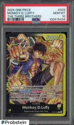 2024 One Piece #003 Monkey D. Luffy The Three Brothers PSA 10 - Image 1