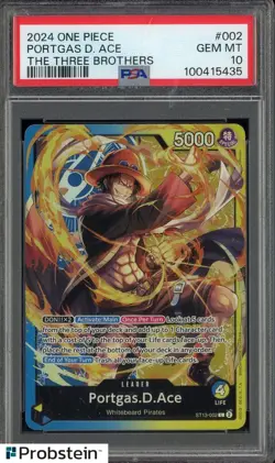 2024 One Piece #002 Portgas D. Ace The Three Brothers PSA 10 - Image 1