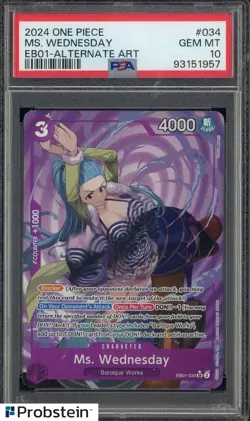 2024 One Piece #034 Ms. WEDNESDAY EB01 Alternate ART PSA 10 - Image 1
