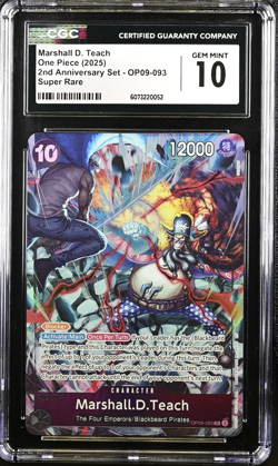 CGC 10 PRISTINE Marshall D. Teach OP09-093 One Piece English 2nd Anniversary Set - Image 1