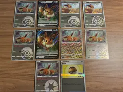 Pokemon TCG Bundle of 9 Eevee S-Chinese Gem Pack VOL 2 Cards CBB2C + Bonus Card - Image 1