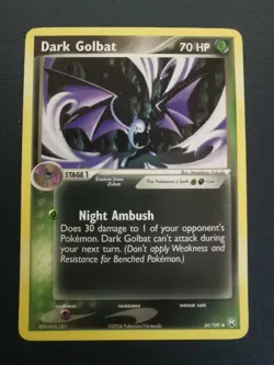 Pokemon Card Dark Golbat 34/109 EX Team Rocket Returns Uncommon - Image 1