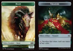 MTG Commander TDM TOKEN Beast #0020 Treasure #0016 PLAYSET 4X X4 - Image 1