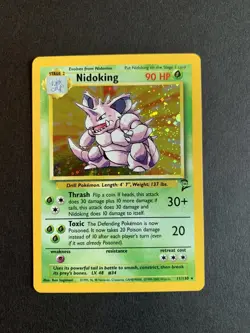 Pokemon Nidoking Base II 11/130 Holo Swirl LP - Image 1