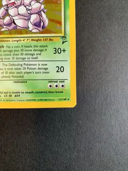 Pokemon Nidoking Base II 11/130 Holo Swirl LP - Image 4