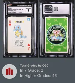 1996 Squirtle Ace of Hearts Pokemon Poker JPN Green Deck CGC 7 NM LOW POP 48 👁 - Image 3