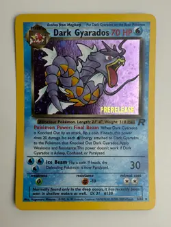 2000 WOTC POKEMON TEAM ROCKET DARK GYARADOS 8/82 PRERELEASE STAMPED PROMO HOLO D - Image 3