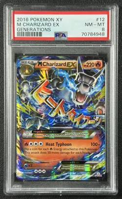 MEGA M CHARIZARD EX PSA 8 2016 POKEMON GENERATIONS #12/83 HOLO 948 - Image 1