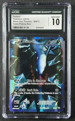 DARKRAI CGC 10 2013 POKEMON BLACK STAR PROMOS BSP #BW73 TEAM PLASMA 035 - Image 1