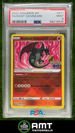 Radiant Charizard PSA 9 2022 Pokemon Sword & Shield GO #011/078 8929 - Image 1