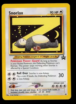 2002 WOTC POKEMON LEAGUE BLACK STAR PROMO SNORLAX #49 SLEEPING SNORLAX - Image 1