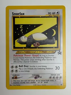 2002 WOTC POKEMON LEAGUE BLACK STAR PROMO SNORLAX #49 SLEEPING SNORLAX - Image 3