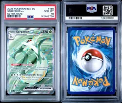 2025 POKEMON BLK EN-BLACK BOLT ULTRA RARE #156 SERPERIOR EX PSA 10 GEM MINT - Image 3