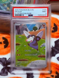 Drilbur Illustration Rare Pokemon Blk En-Black Bolt 124/086 PSA 9 - Image 1