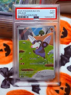 Drilbur Illustration Rare Pokemon Blk En-Black Bolt 124/086 PSA 9 - Image 4