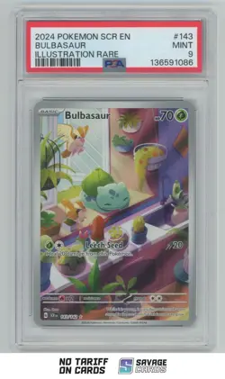 2024 Pokemon Scarlet & Violet Stellar Crown Illus. Rare Bulbasaur PSA 9 #143/142 - Image 1