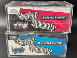 2x Pokemon SV10.5 Black Bolt White Flare Sealed Booster Bundle Display W/Acrylic - Image 4
