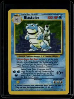 Pokemon TCG Blastoise 2/102 Base Set Holo Rare MP - Image 1