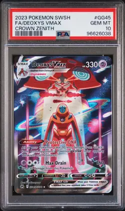 PSA 10 GEM MINT 2023 Pokemon Crown Zenith Deoxys VMAX Full Art #GG45/GG70 - Image 1