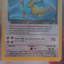 Pokemon 2000 Team Rocket Dark Dragonite 22/82 Rare 70 HP Unlimited Regular - Image 3