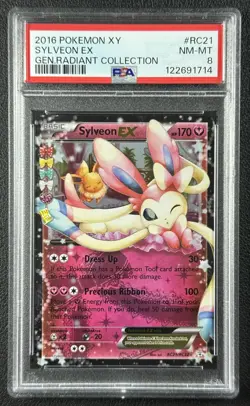 SYLVEON PSA 8 2016 POKEMON GENERATIONS #RC21/RC32 HOLO GEN. RADIANT COLL 714 - Image 1