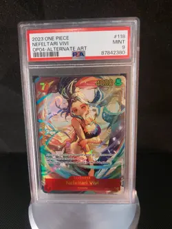 2023 One Piece Tcg Nefeltari Vivi Op04 118 Alt Art Psa 9 English - Image 1