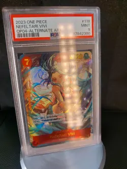 2023 One Piece Tcg Nefeltari Vivi Op04 118 Alt Art Psa 9 English - Image 3