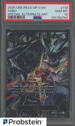 2025 One Piece OP13 EN Special Alternate Art #118 Sabo PSA 10 GEM MINT - Image 1