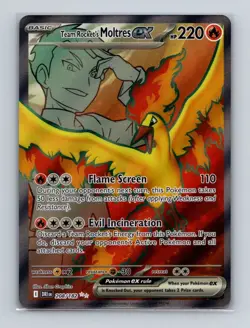 Team Rocket Moltres ex 208 Pokemon Destined Rivals Full Art Ultra Rare Card NM+ - Image 1