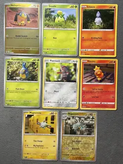 Pokemon Cards Yuka Morii Lot Reverse Holo Helioptile Magneton + Torchic Litwick - Image 1
