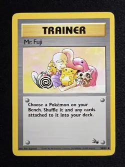 Mr. Fuji 58/62 Base Set Fossil Uncommon Pokemon TRAINER Card WOTC 1999 Vintage - Image 1