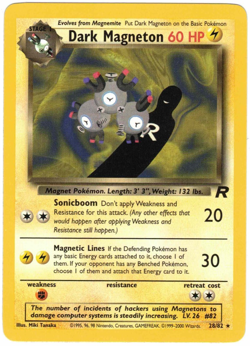 Dark Magneton 28/82 Team Rocket Regular Rare Vintage Pokemon Card - Image 1