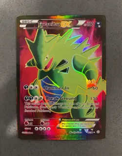 Pokemon TCG Tyranitar-EX Holo Full Art Ultra Rare Card Ancient Origins 91/98 - Image 1