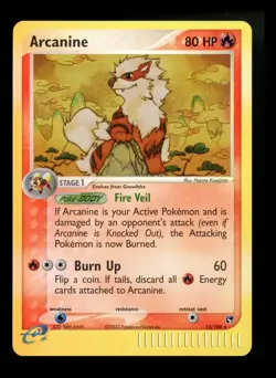 Arcanine 15/100 EX Sandstorm 2003 Reverse Rare Holo e-Series Pokemon Card TCG - Image 1