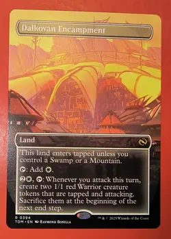 MTG, TARKIR DRAGONSTORM, DALKOVAN ENCAMPMENT 0394, RARE /NM, BORDERLESS, REGULAR - Image 1