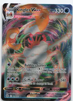 Kingler VMAX 029/172 Ultra Rare Holo SWSH09: Brilliant Stars NM Pokemon - Image 1