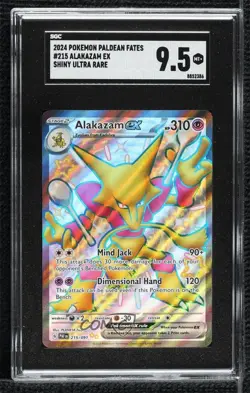 Shiny Ultra Rare Alakazam ex Pokemon Scarlet & Violet Paldean Fates PAF SGC 9.5 - Image 1